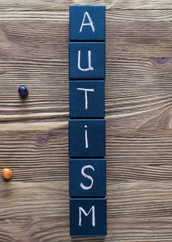 Scrabble letters spell autism