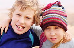 Boy and girl posing