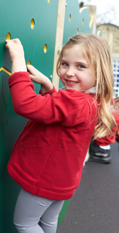 Kids rock climbing