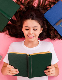 Girl reading book